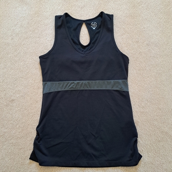 Tuff Athletics Active Top Womens Medium Black Grey Workout Tank Sleeveless - Picture 1 of 15